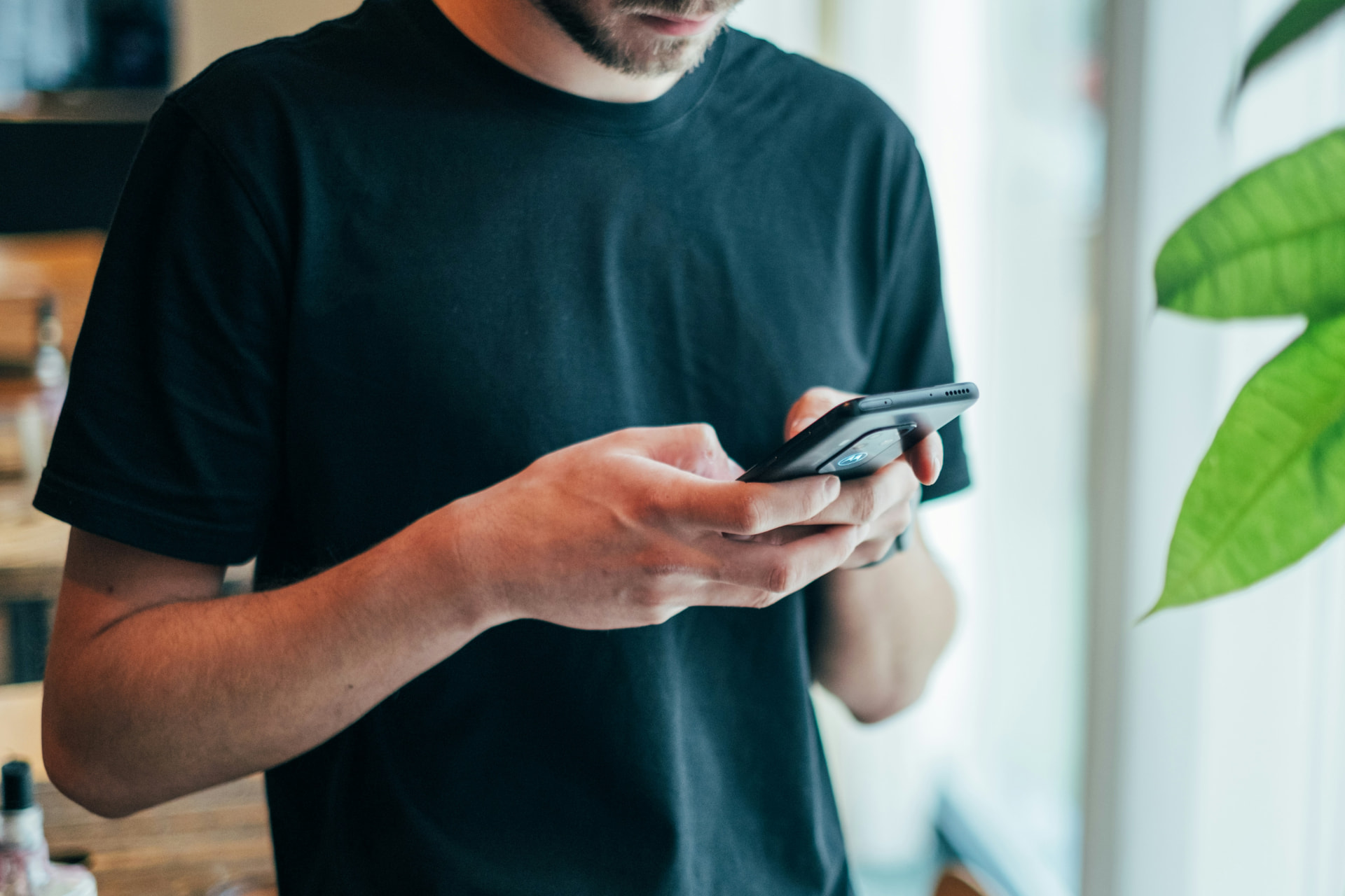 Person holding a smartphone